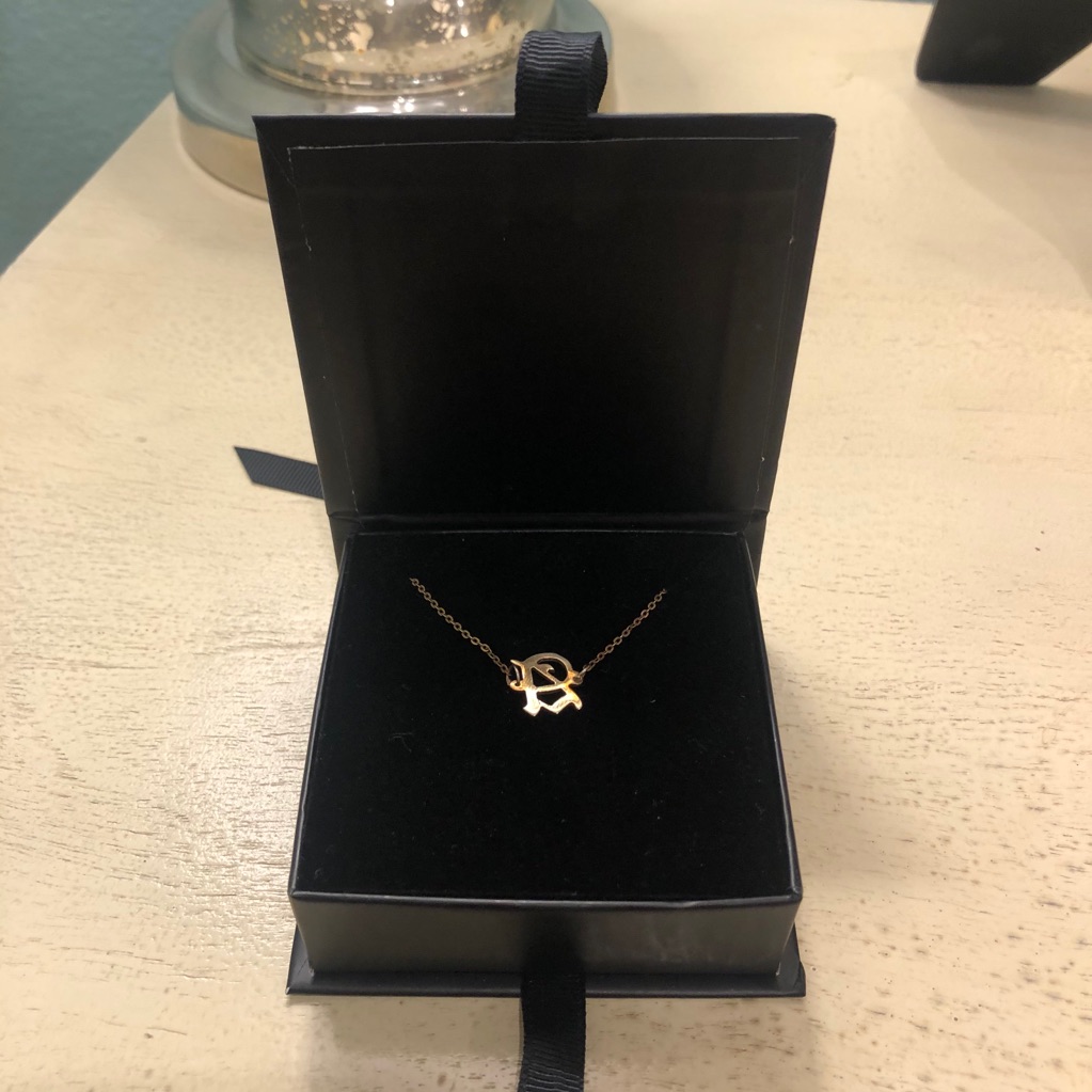 The M Jewelers Gold Initial “A” Choker Necklace